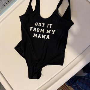 Black Graphic Swimsuit